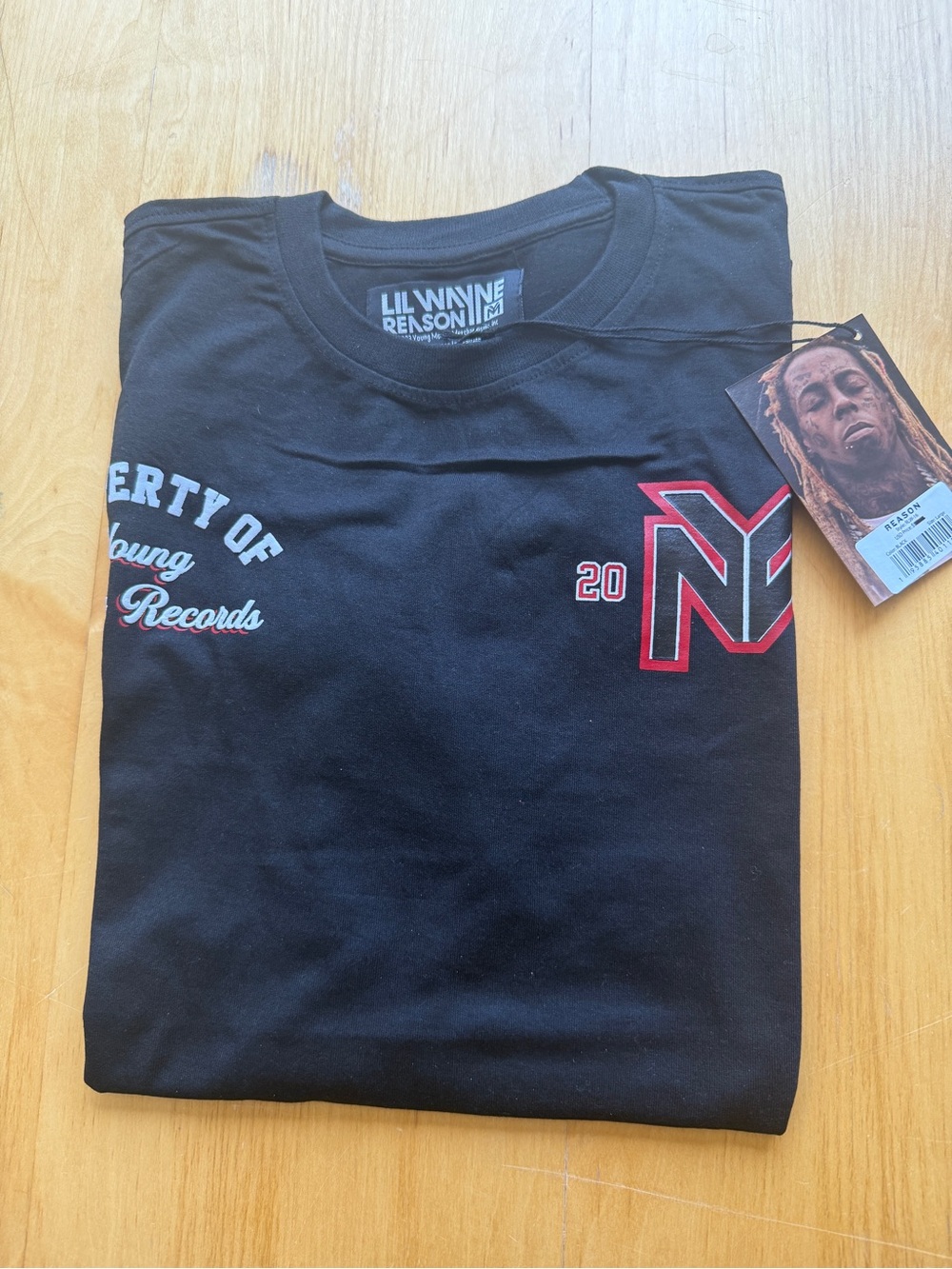Lil Wayne x Reason Brand Young Money Records Graphic T-Shirt Black Large NWT
